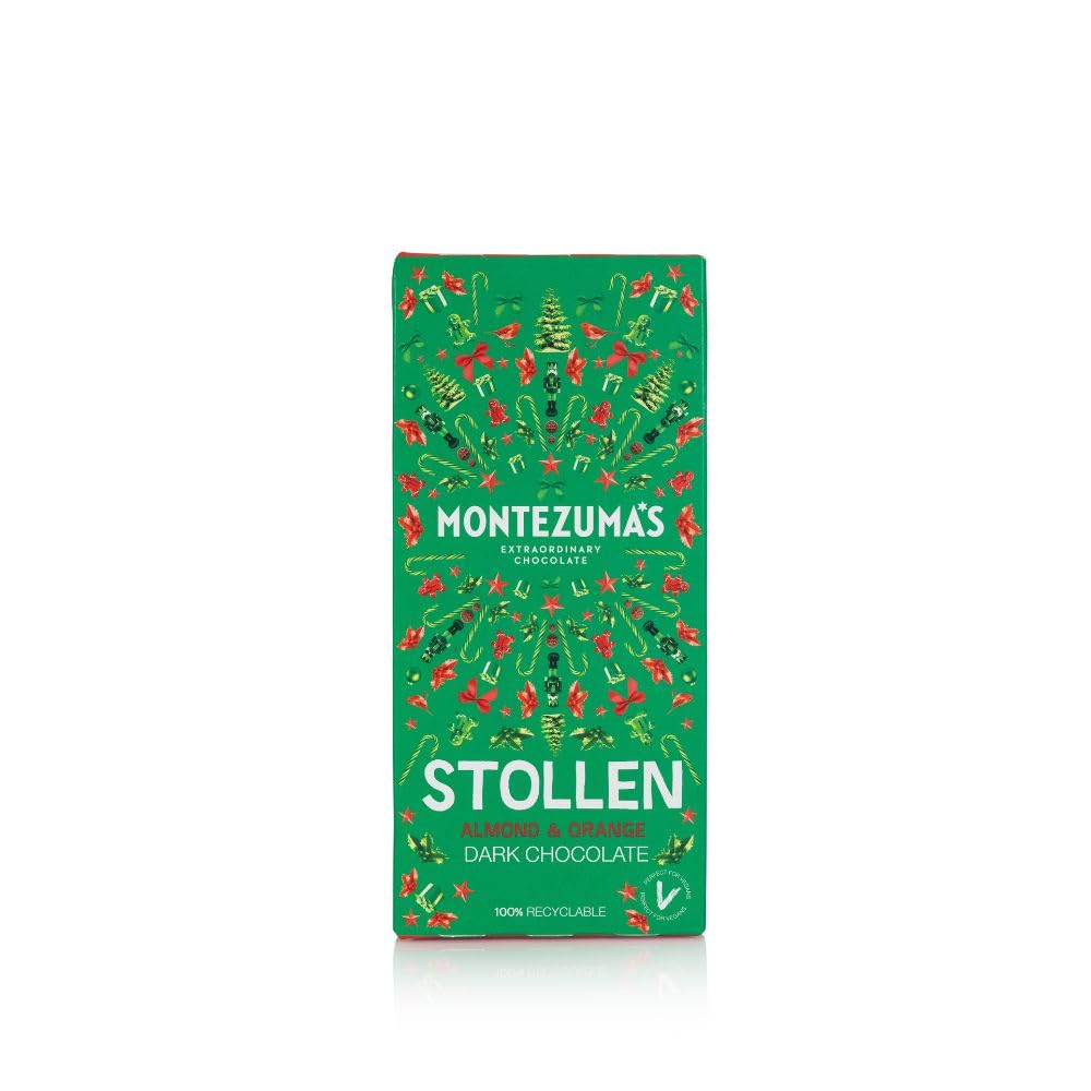 Montezuma's Christmas Stollen Bar - Dark Chocolate with Almond & Orange, 90g 1