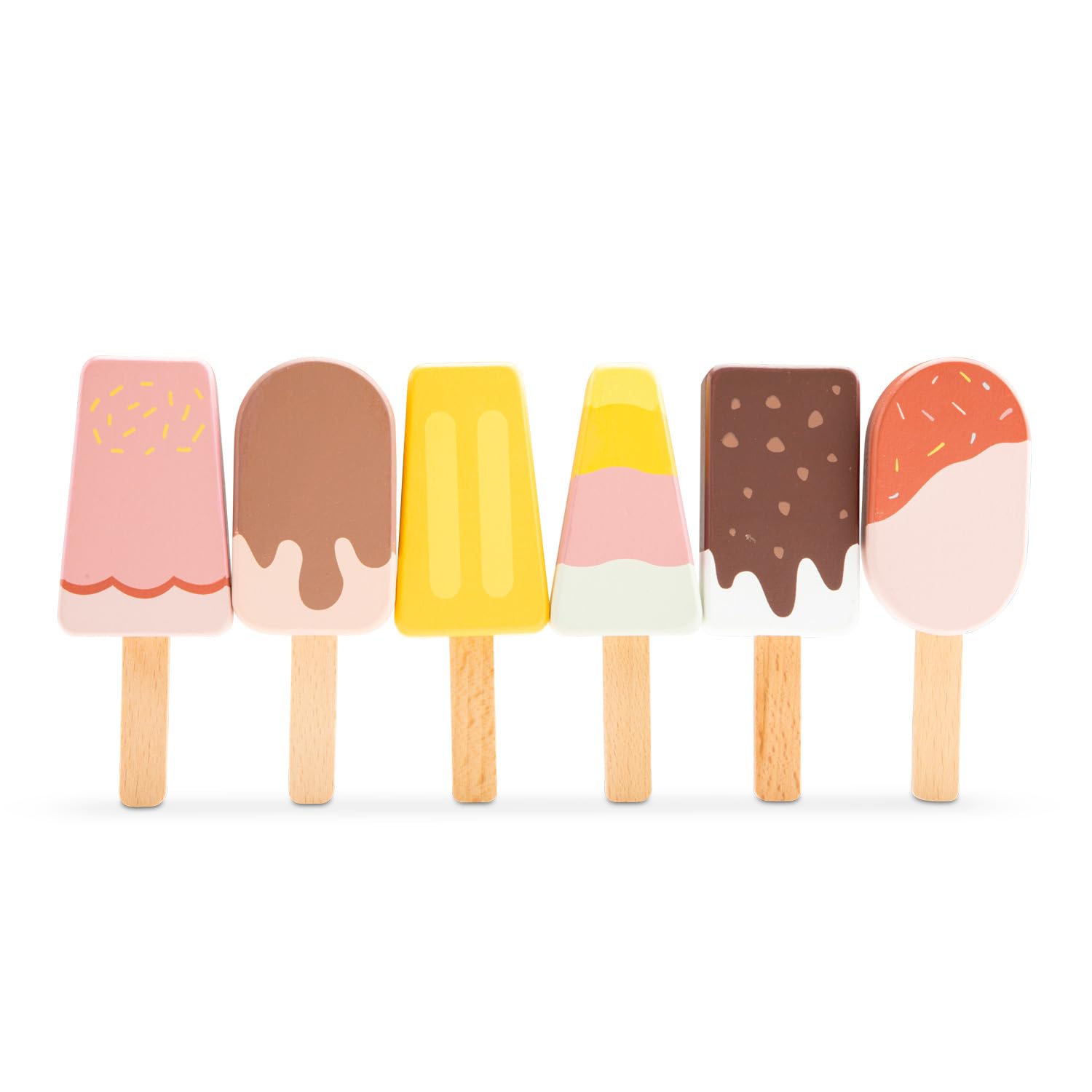 Woet Wooden Ice Cream Play Food Set - FSC-Certified Pretend Role Play Toy for Ages 3+ 3