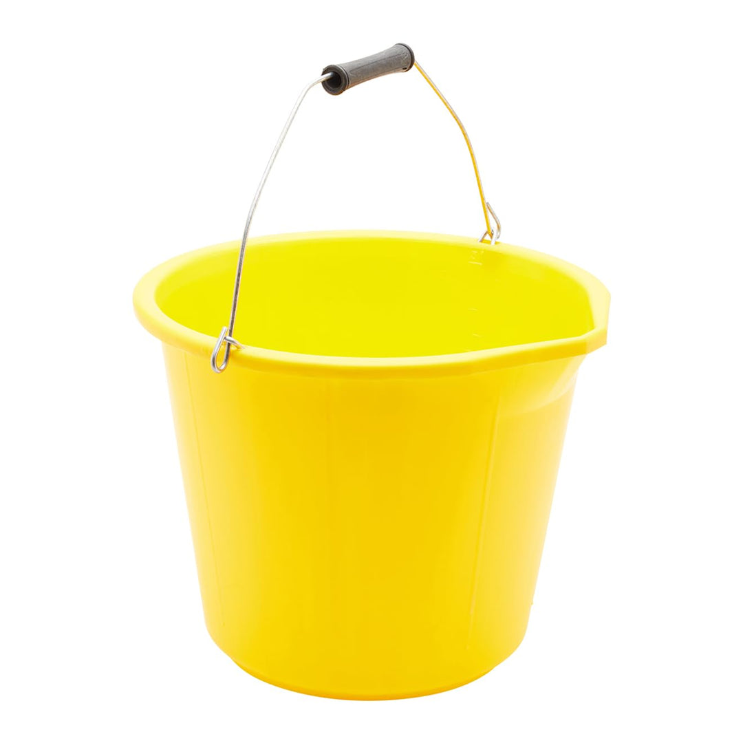 ProDec - Heavy Duty 14 Litre Yellow Plastic Builders Bucket