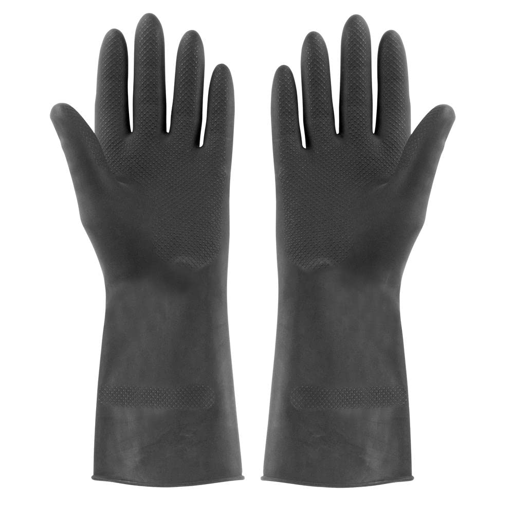 Elliott Extra Tough Rubber Cleaning Gloves - Large, Black | Non-Slip Grip | 2-Piece Pack 6