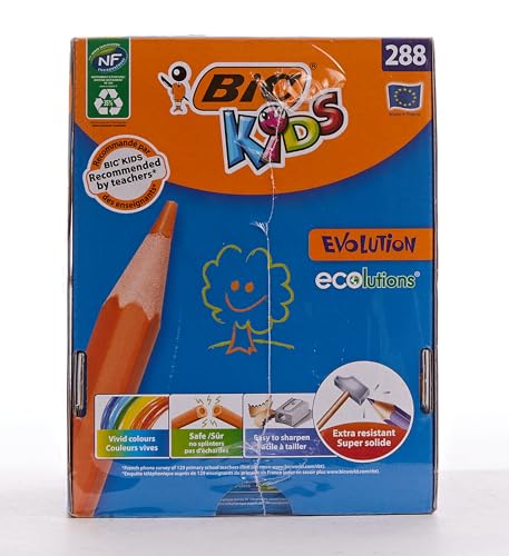 BIC Kids Evolution Coloured Pencils - Wood-Free, Durable Art Supplies for Kids 5+