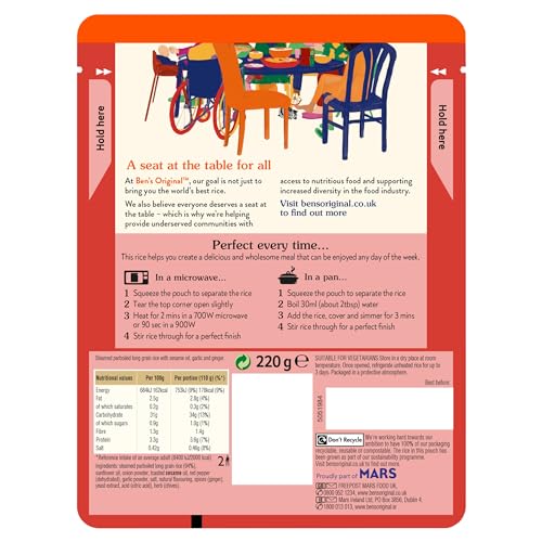 Ben's Original Chinese Style Microwave Rice, 6 x 220g Pouches