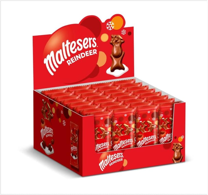Maltesers - Milk Chocolate Reindeer Christmas Gift Box, 32 Pack Festive Stocking Filler