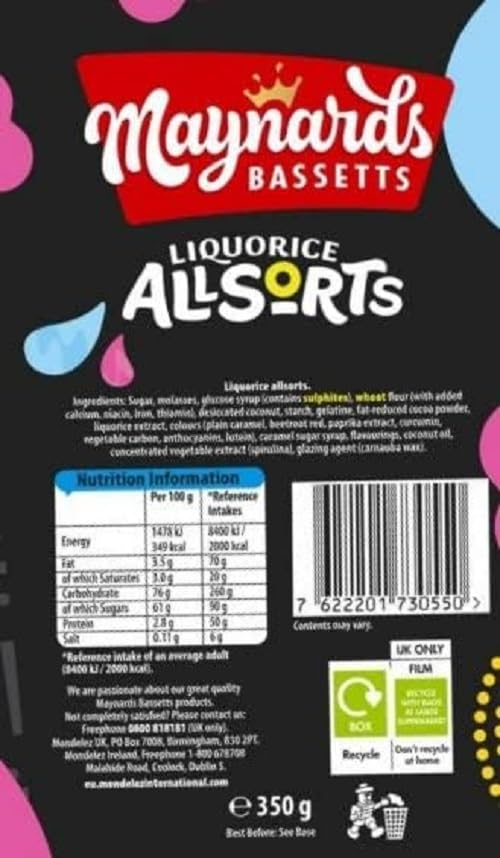 Maynards Bassetts Allsorts Assorted Liquorice Sweets Gift Box 350g