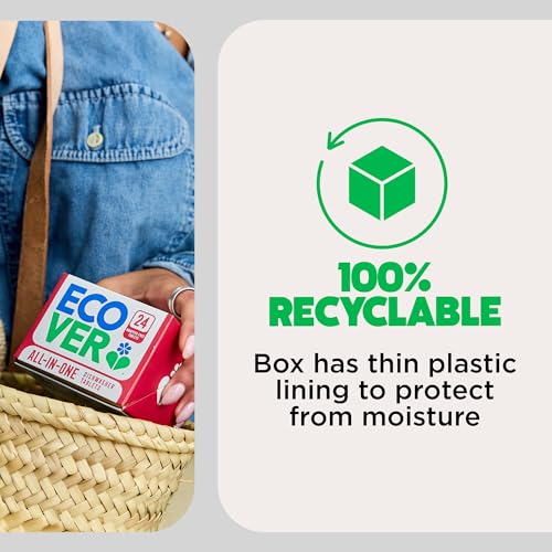 Ecover Zero Dishwasher Tablets, Salt & Rinse Aid - All-in-One Biodegradable Cleaning Solution