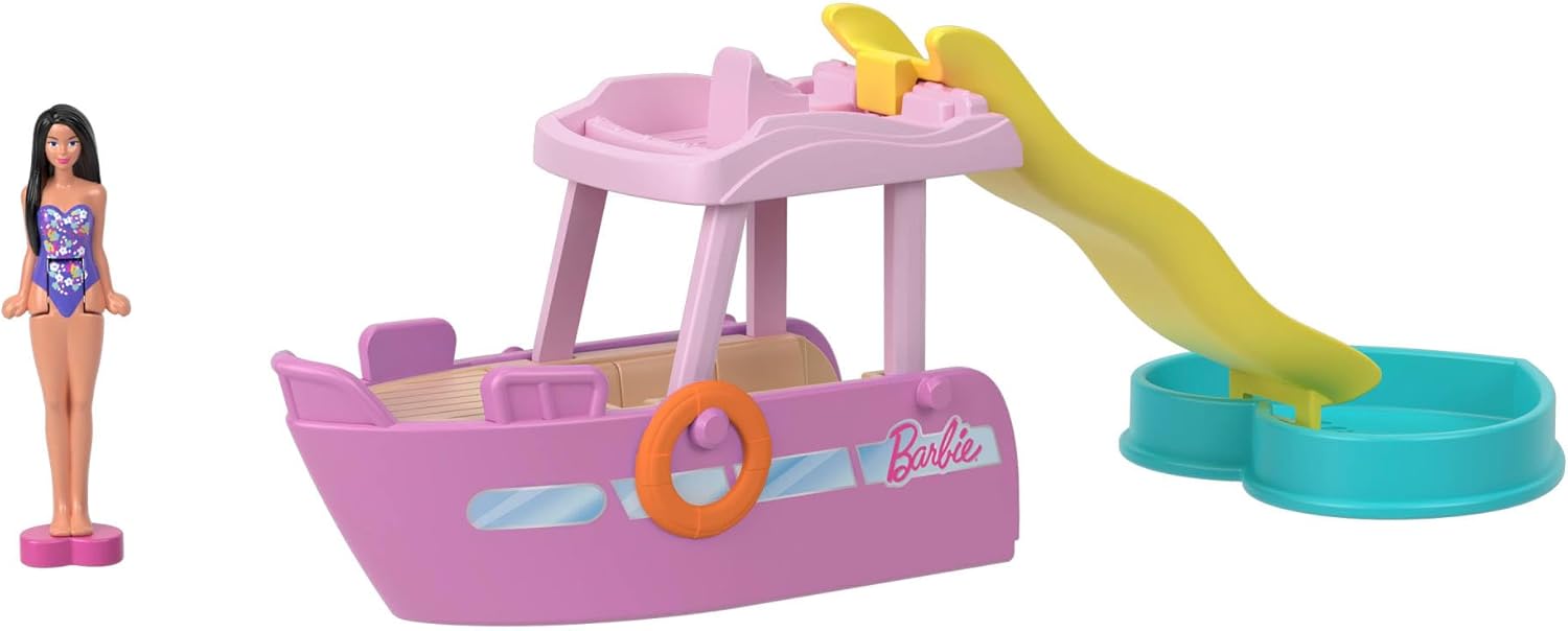Mini BarbieLand 4-Pack Doll & Vehicle Playset - Color-Change Vehicles with 1.5-inch Dolls for Ages 4+ 2