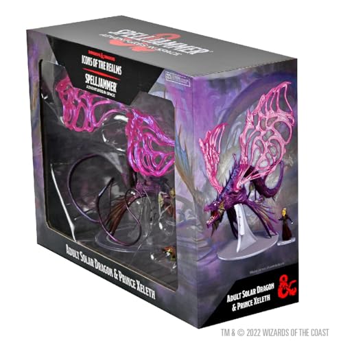 D&D Icons of the Realms: Spelljammer – Adult Solar Dragon & Prince Xeleth - Gargantuan Collectible Figure (Ages 14+)