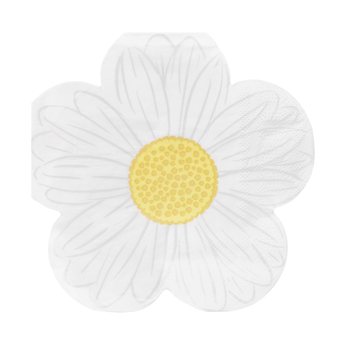 Talking Tables Daisy Shaped Floral Paper Napkins - Pack of 20 | White | 16 cm 1