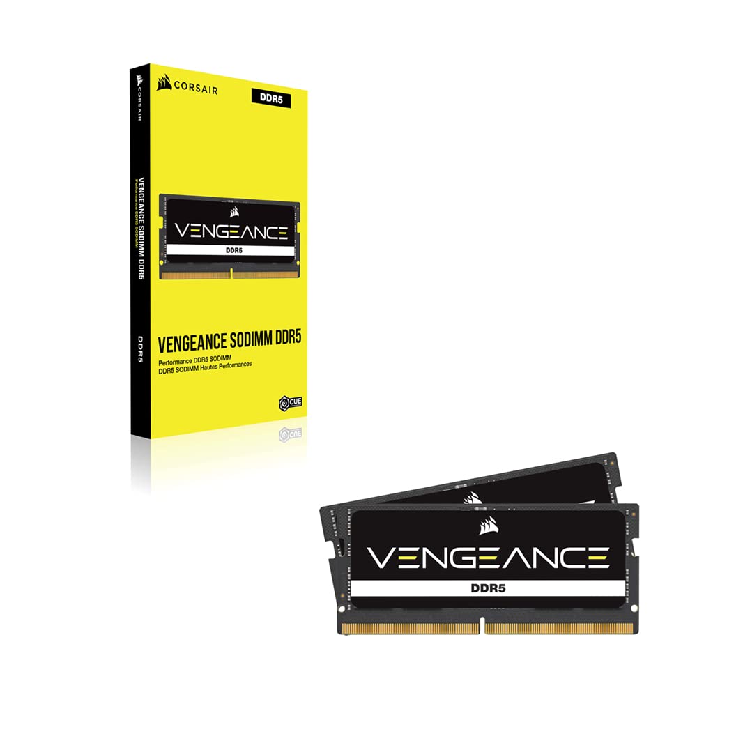 Corsair VENGEANCE SODIMM DDR5 RAM 32GB (2x16GB) 4800MHz CL40 Intel XMP iCUE Compatible Memory - Black 6