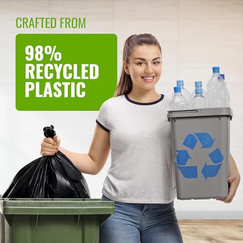 EcoBag Extra Strong Heavy Duty Refuse Sacks - 50L Recyclable Bin Bags, 50 Pack