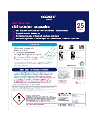 Ecozone - Optimum All In One Dishwasher Capsules 25 Pack
