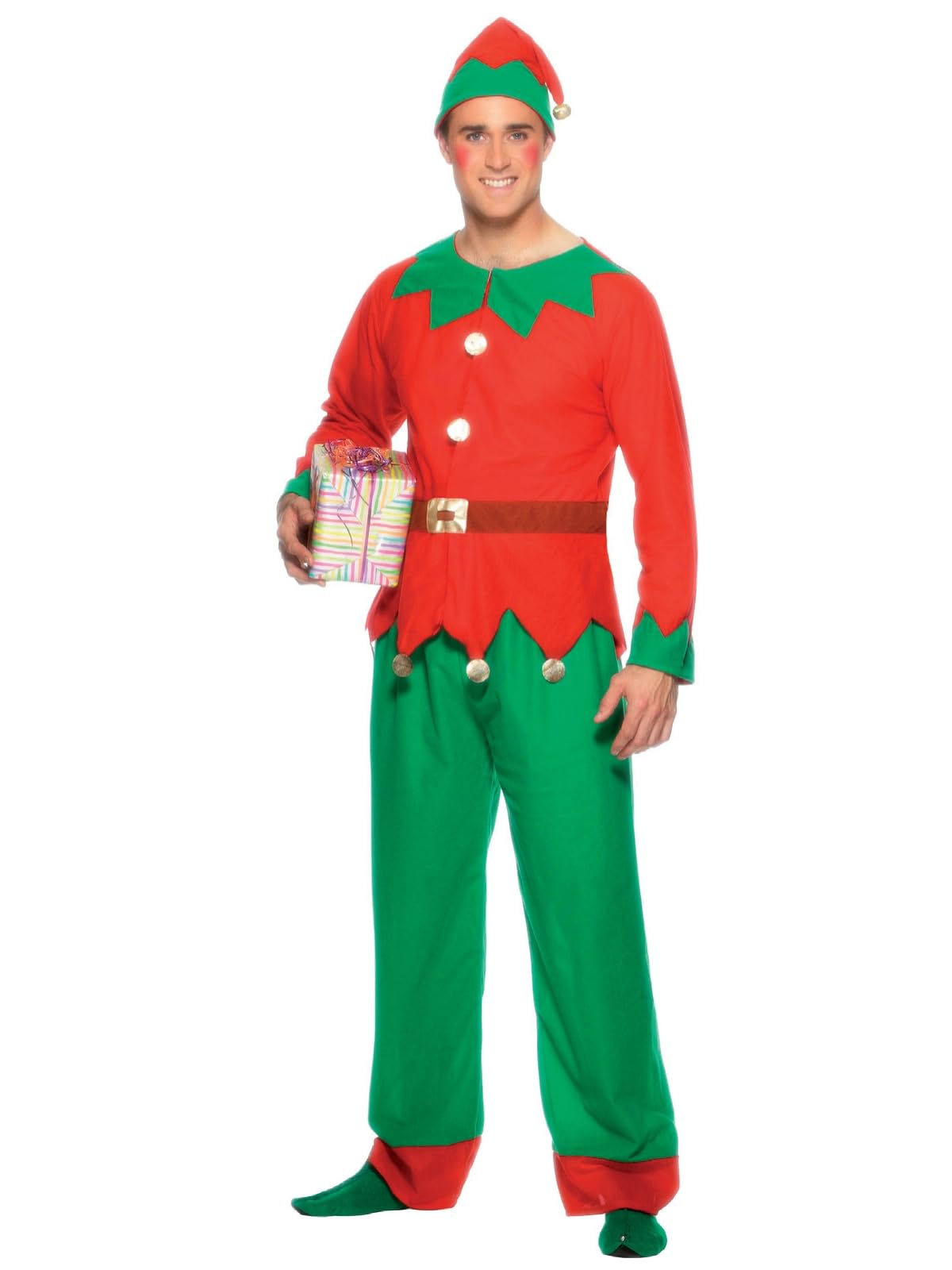 Smiffys Elf Costume - Holiday Fancy Dress for Adults - M 16