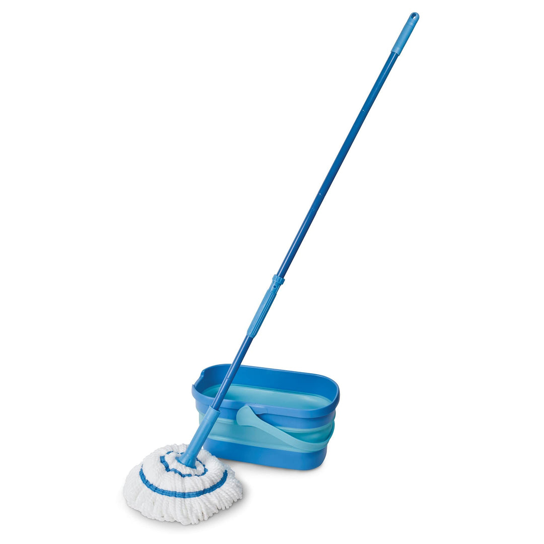 Spontex Ultra Compact Twist Mop and Bucket Set - Microfibre Mop with Built-In Wringing System