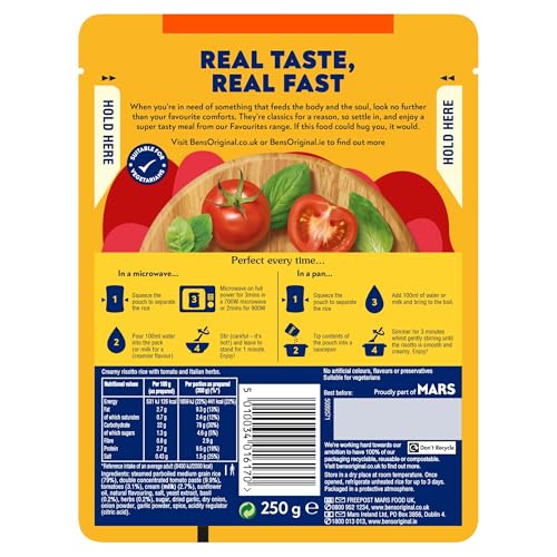 Ben's Original - Favourites Risotto Tomato and Italian Herbs Microwave Rice Meal (6x 250g)