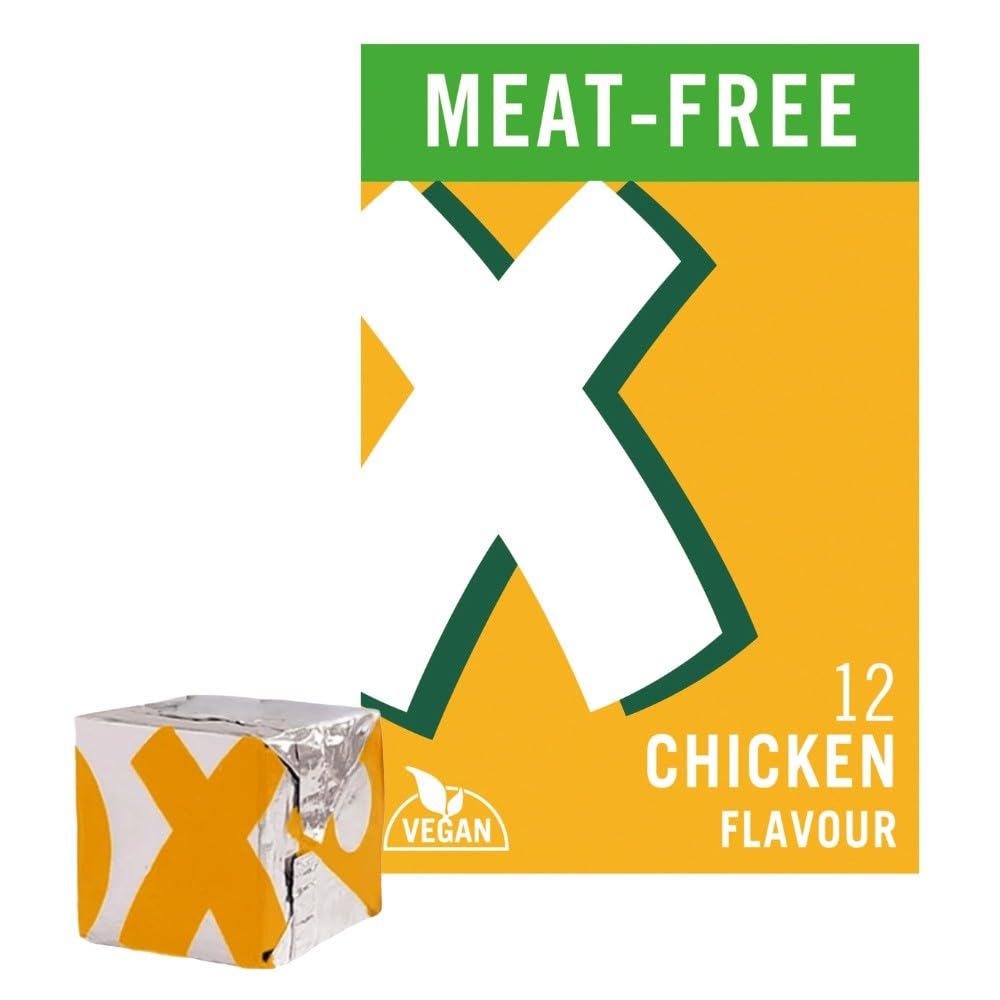 OXO Vegan Chicken Flavour Stock Cubes - 12 Pack | Bold Meat-Free Taste | Ideal for Gravy & Soups
