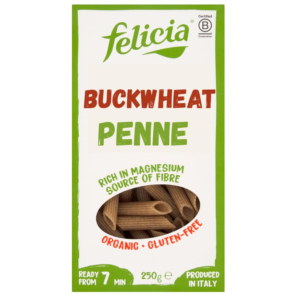 Felicia Organic Buckwheat Penne Pasta - Gluten Free, 100% Whole Buckwheat Flour, 250g 1