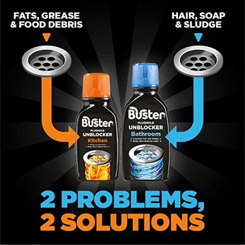 Buster Kitchen Plughole Unblocker 150g, Pack of 2 - Fast-Acting Drain Cleaner for Sinks & Pipes 11