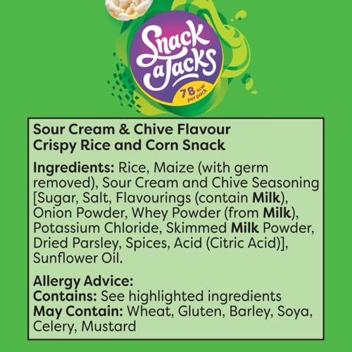Snack a Jacks Crispy Sour Cream and Chive Snacks, 19 g (Pack of 5)