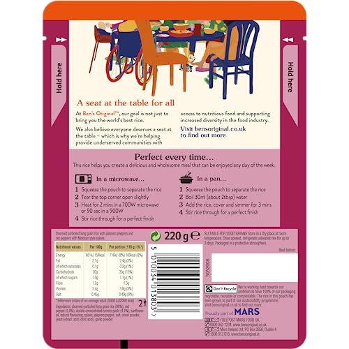 Ben's Original Mexican Style Microwave Rice Pouch 220g - Serves 2