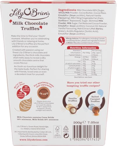 Lily O'Brien's Milk Chocolate Truffles - Individually Wrapped Chocolate Treats