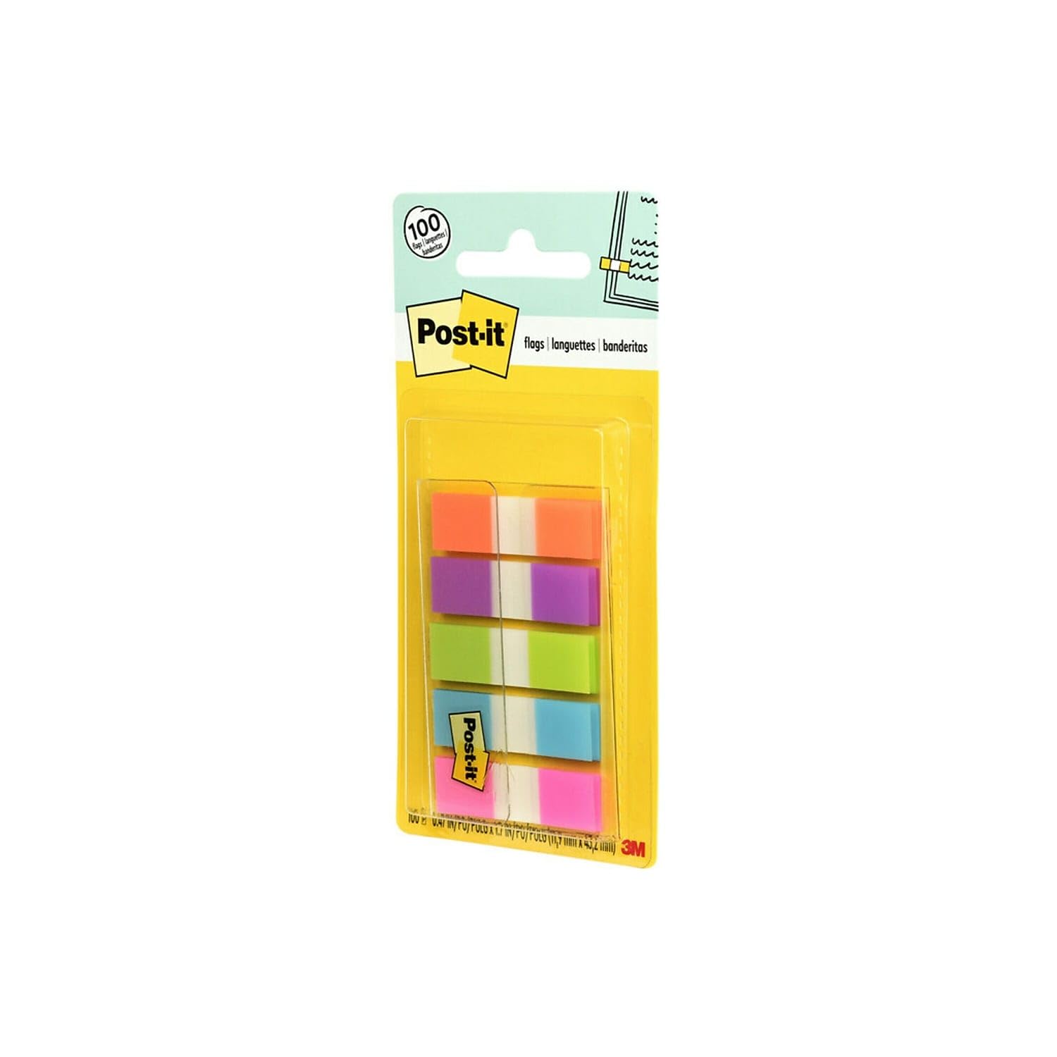 Post-it Flags 6835CBEU Page Flags - 5 Bright Colors, 100 Flags Total in Portable Dispenser 9