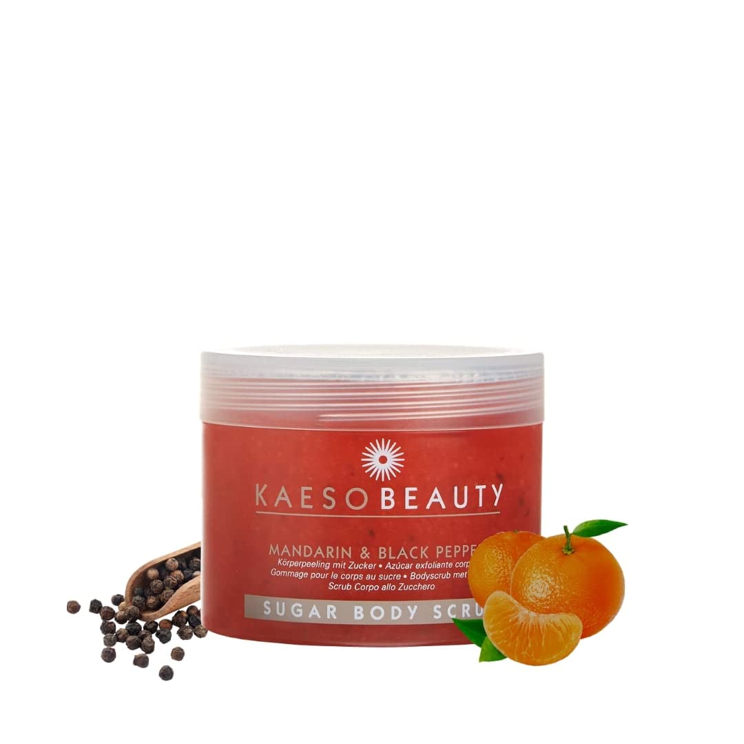 Kaeso Mandarin & Black Pepper Sugar Body Scrub - 450ml Exfoliation | Jojoba Enriched