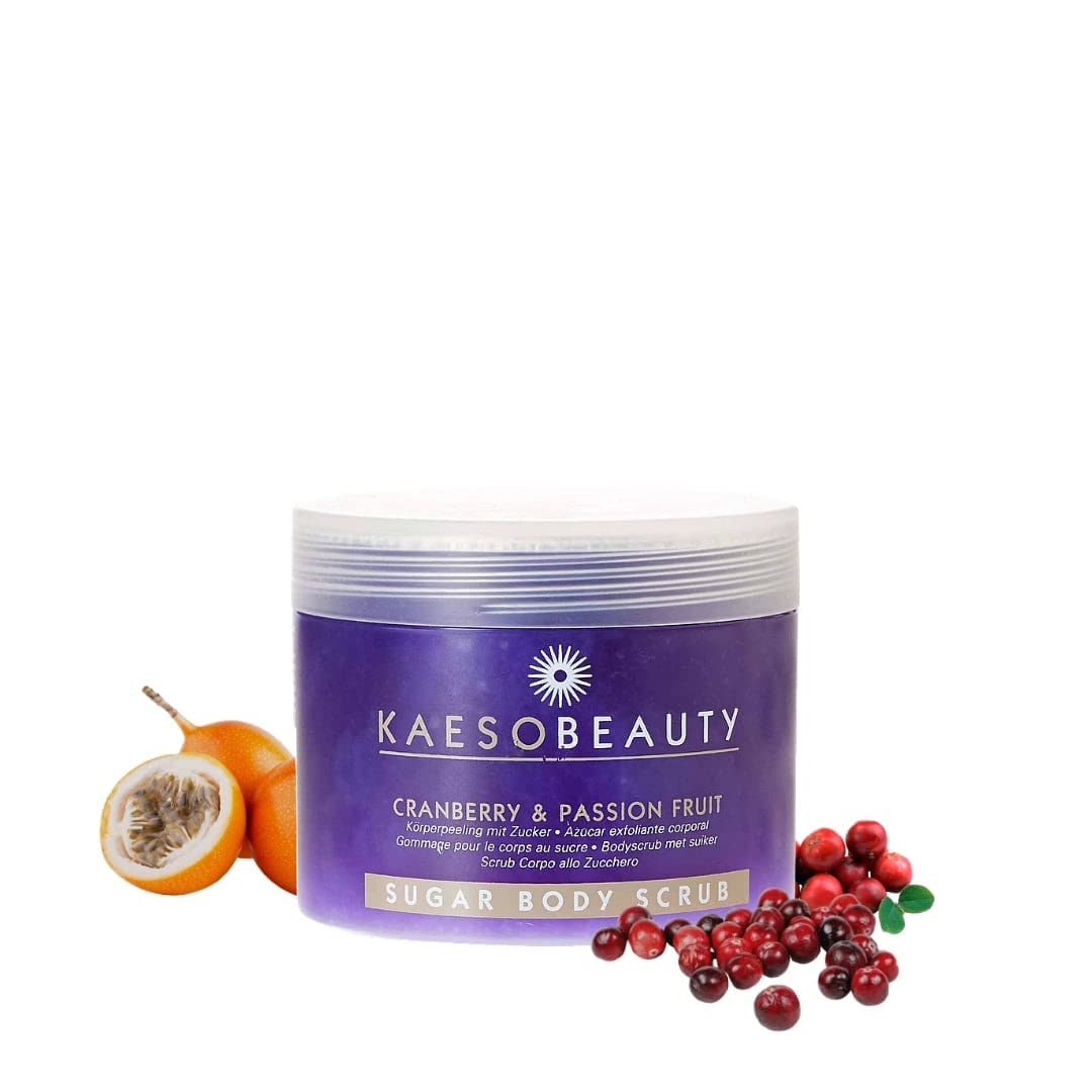 Kaeso Exfoliating Body Scrub - Cranberry & Passion Fruit Sugar | 450ml | Smoothening & Nourishing