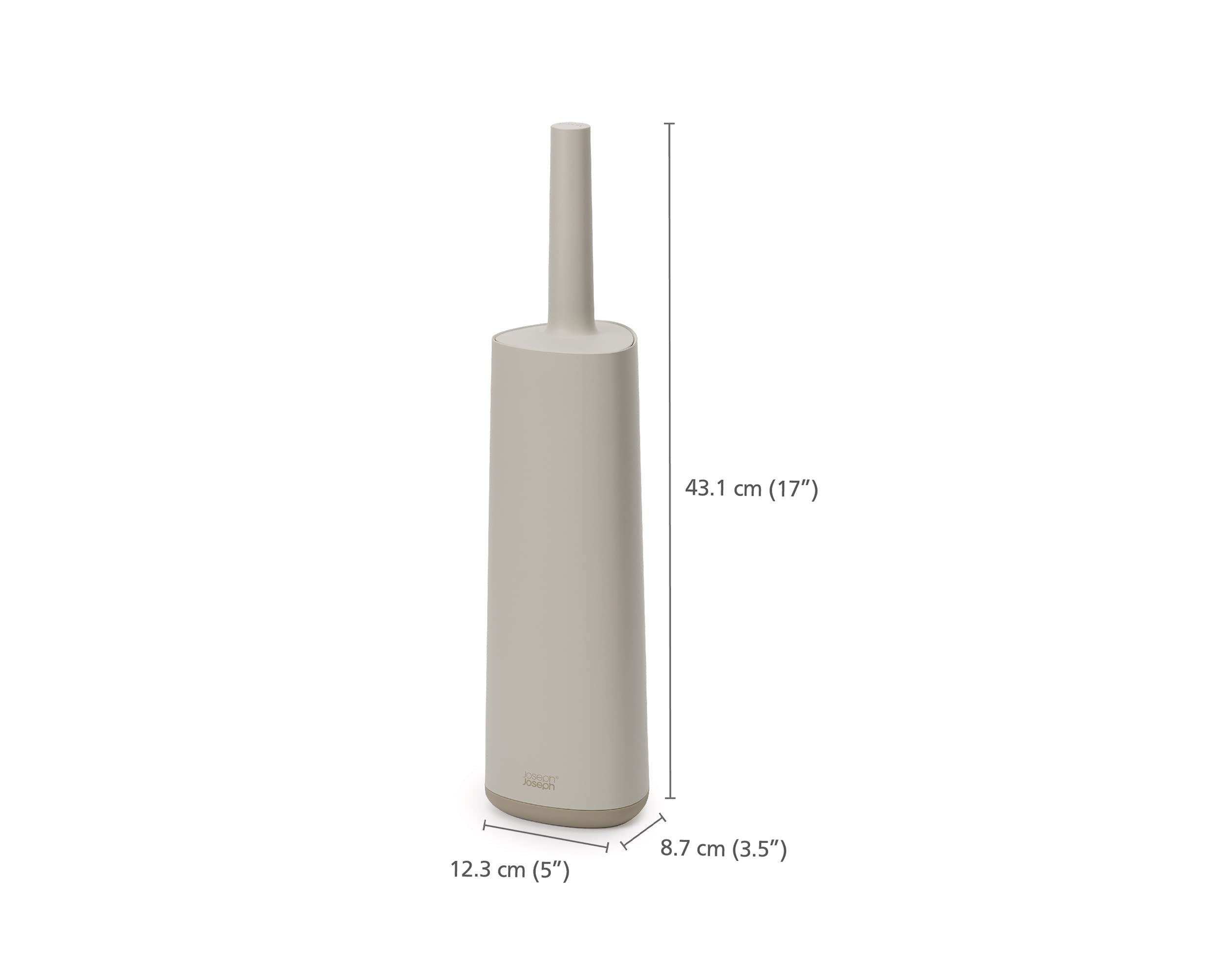 Joseph Joseph Flex 360 Toilet Brush and Holder Set - Anti-Drip, Triple-Action Head | Ecru 2