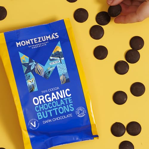 Montezuma Organic 74% Cocoa Dark Chocolate Buttons, Gluten Free, 120g