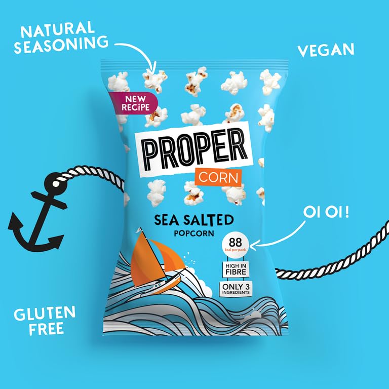PROPER Lightly Sea Salted Popcorn 24 x 20g Snack Packs 2