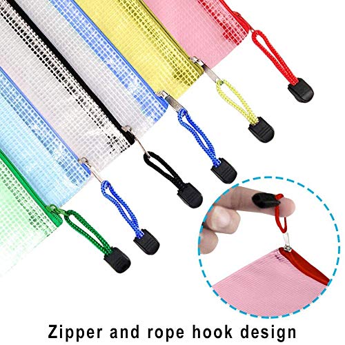 GoodtoU 36PCS A4 Plastic Zip Lock Wallets - Extra Thick, Water Resistant Mesh Document Folders 5