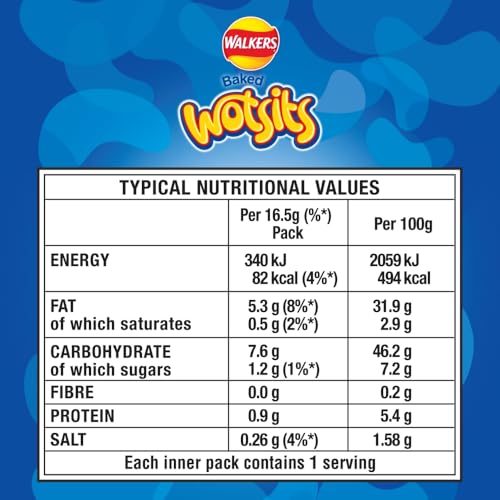 Walkers Wotsits Really Cheesy Multipack Snacks Crisps 20x16.5g