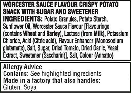 Walkers French Fries Worcester Sauce Crisps 21g - Multipack of 32