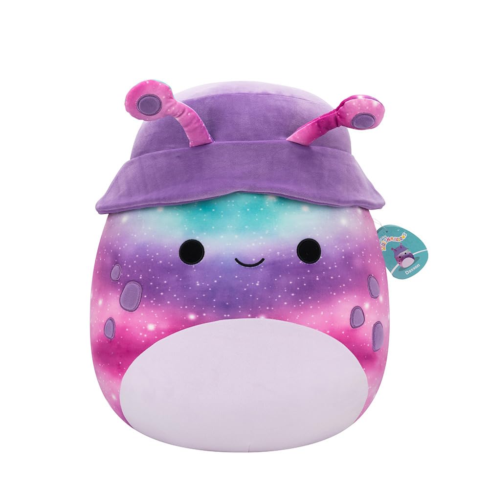 Squishmallows 20-Inch Daxxon the Purple Alien Plush - Ultrasoft Galaxy Print with Bucket Hat 1