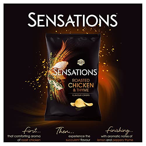 Sensations Roast Chicken & Thyme Thick Cut Premium Potato Crisps, Sharing Bag 150g 2
