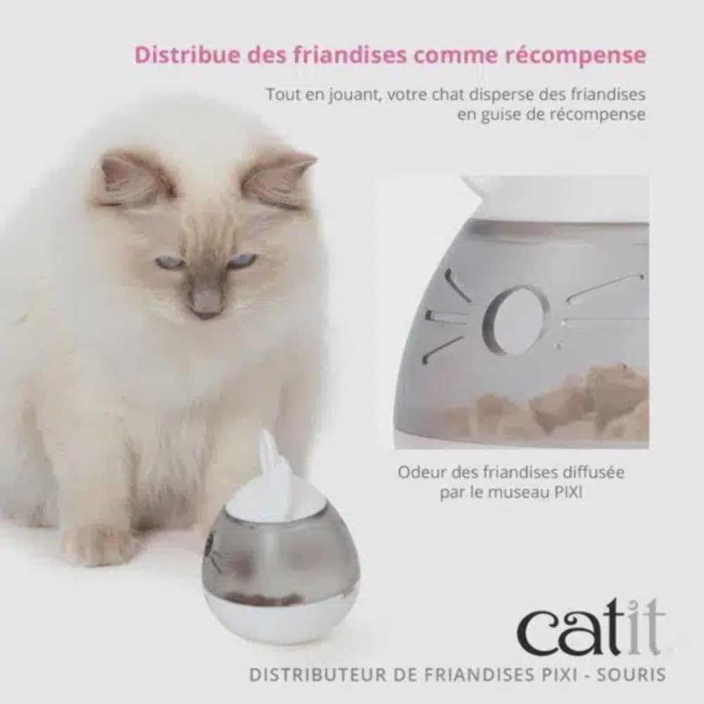 Catit Pixi Interactive Mouse-Shaped Cat Treat Dispenser | Slow Feeder Toy | Wobbles for Engagement 6