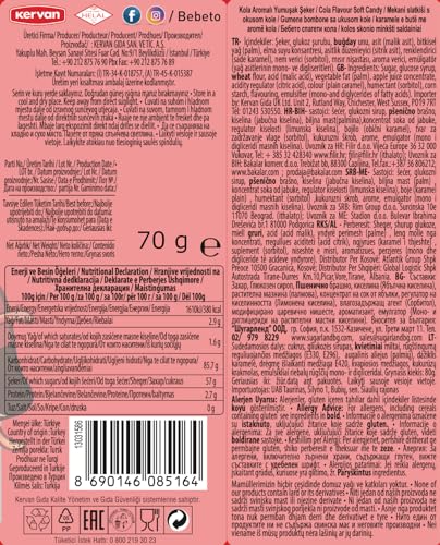 Bebeto Sour Cola Spaghetti - Vegan & Halal Certified Sour Fizzy Gummy Sweets, 70 g 4