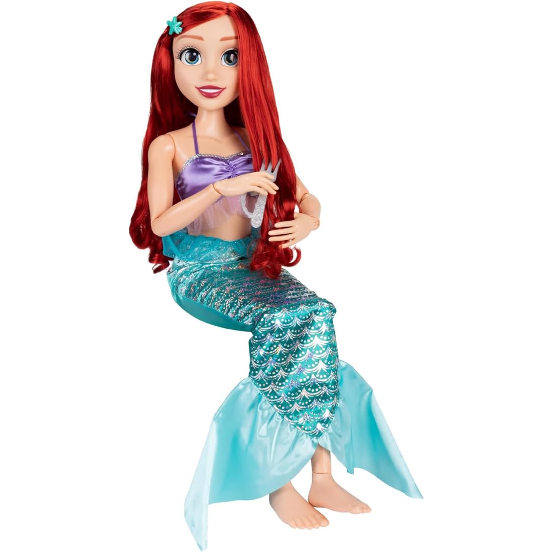 Disney Princess Ariel Playdate Doll by Jakks Pacific - 32-Inch Tall | Fully Poseable | Includes Accessories 5