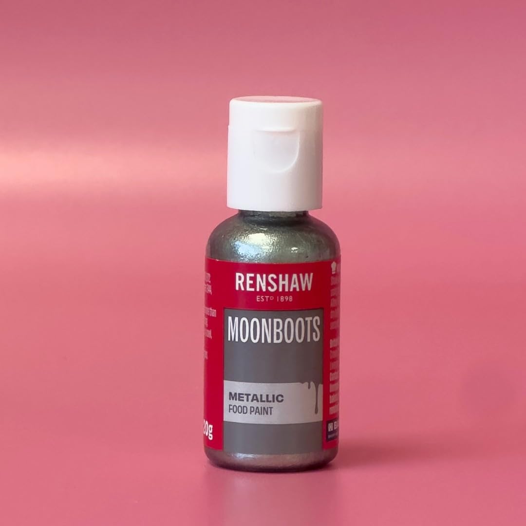 Renshaw Edible Metallic Food Paint - Moonboots (Dark Silver) | Ready-to-Use | 20g