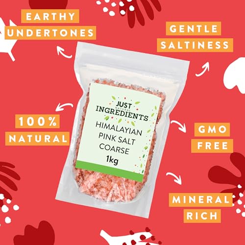 JustIngredients Himalayan Pink Salt Coarse 1kg - Premium Rock Salt for Cooking & Bath