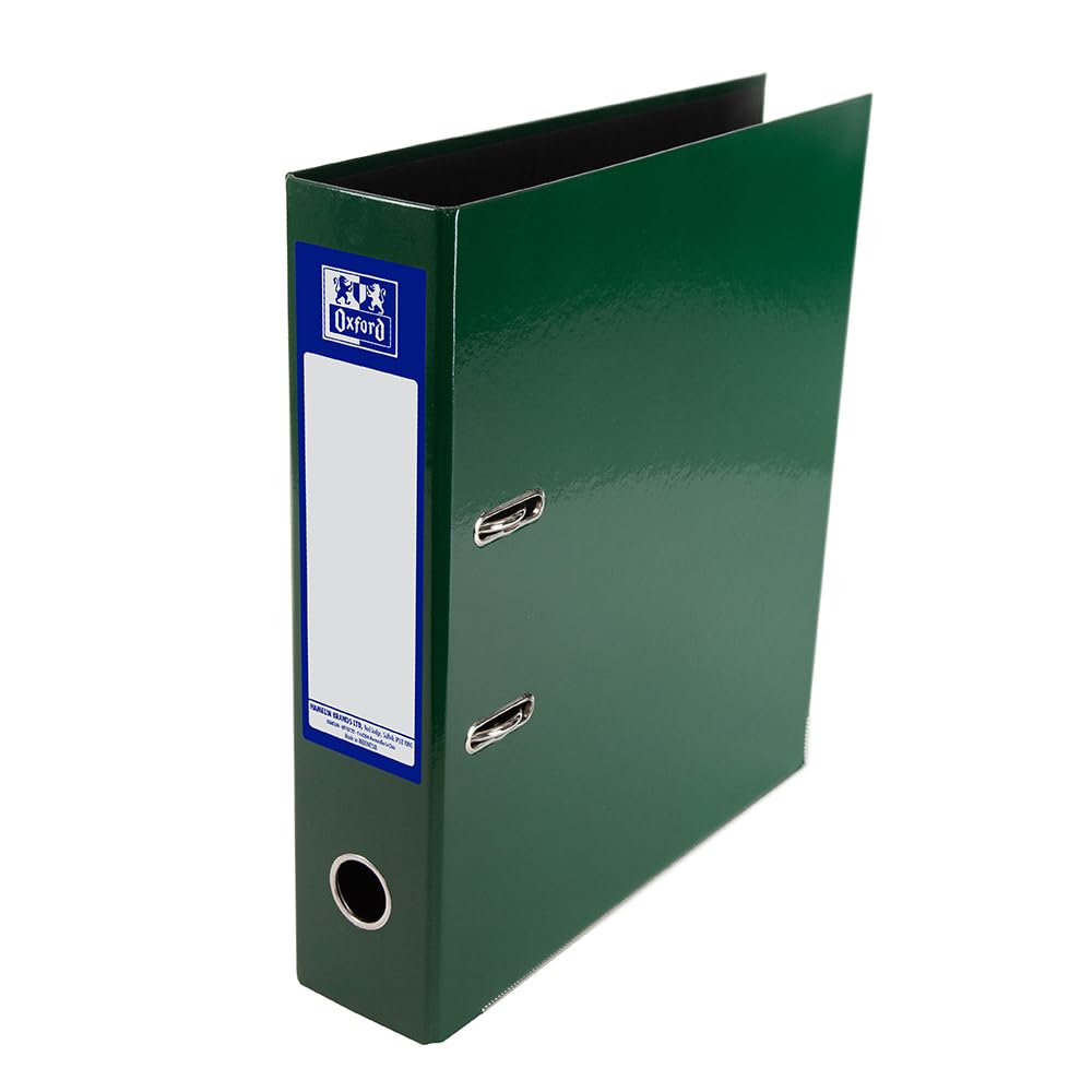Oxford Premium A4 Lever Arch File - Heavy Duty Filing | 70mm Spine | Green 1