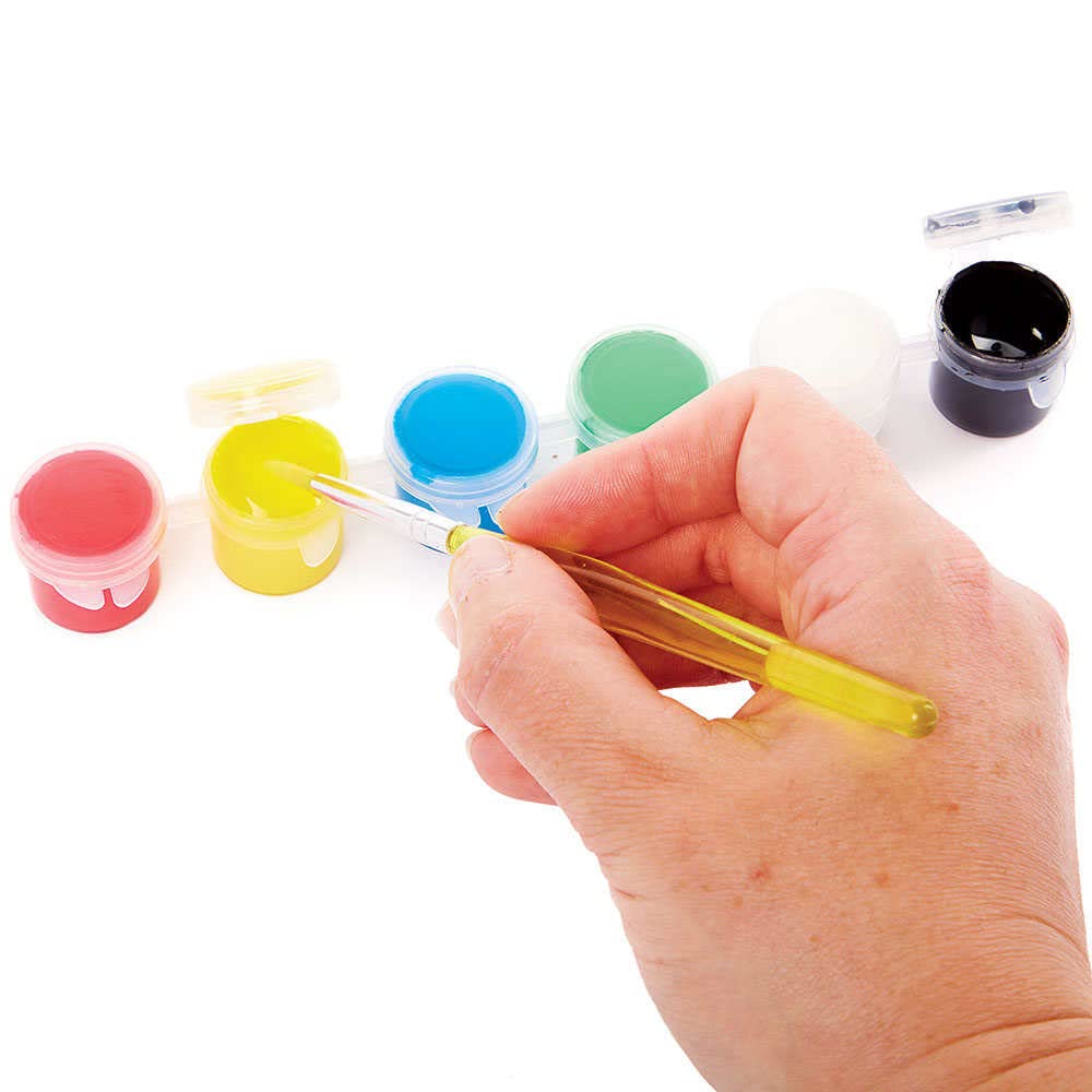 Baker Ross Acrylic Paint Pot Set - 24 Assorted Colors | 4.2ml Pots | Fast-Drying 5