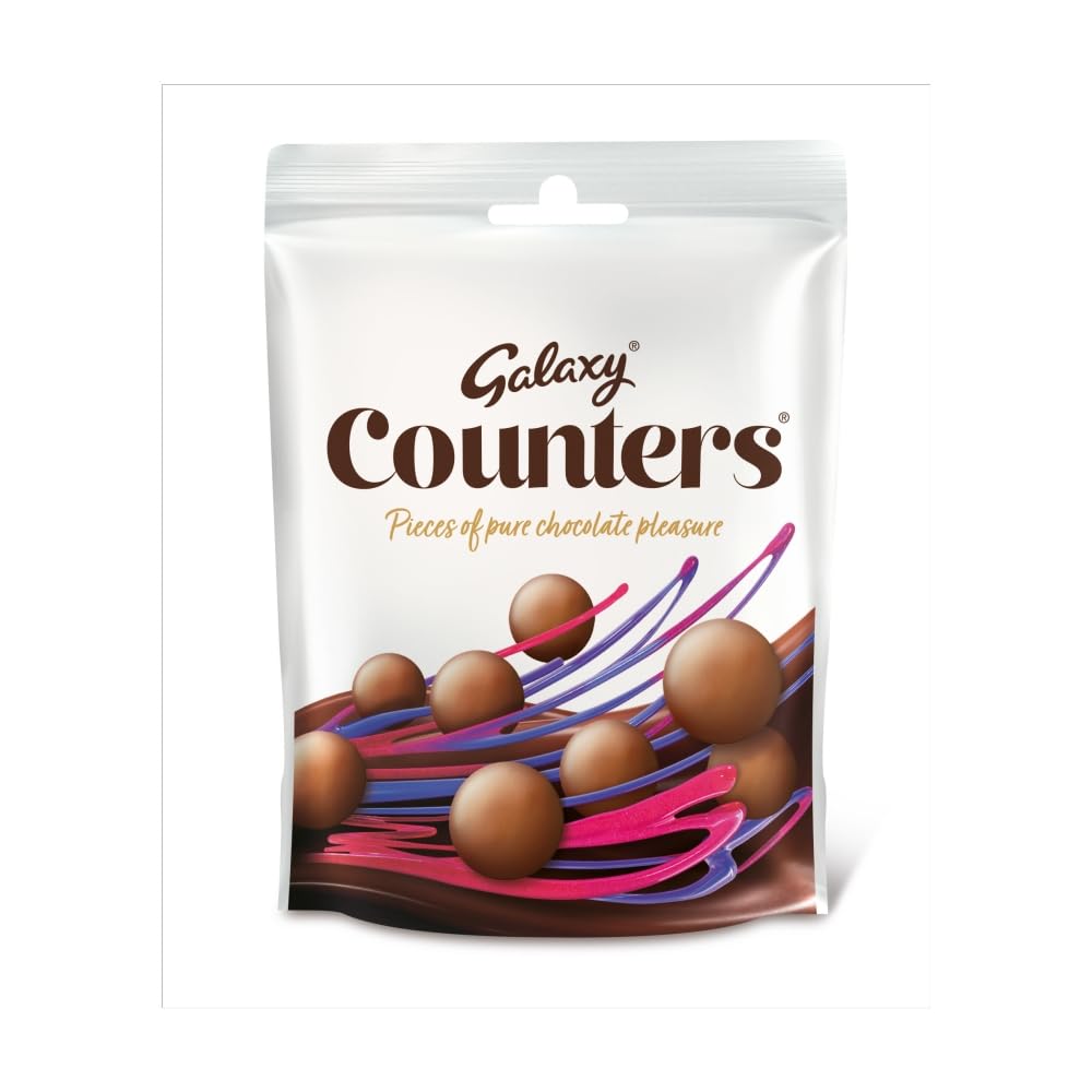 Galaxy Counters Chocolate Pouch Bulk Box, Milk Chocolate, Kosher Certified, 15 x 112g