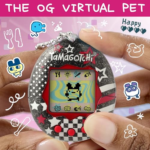 Bandai Tamagotchi Original Rock Glitter Digital Pet - Electronic Virtual Pet Toy for Kids 8+ 9