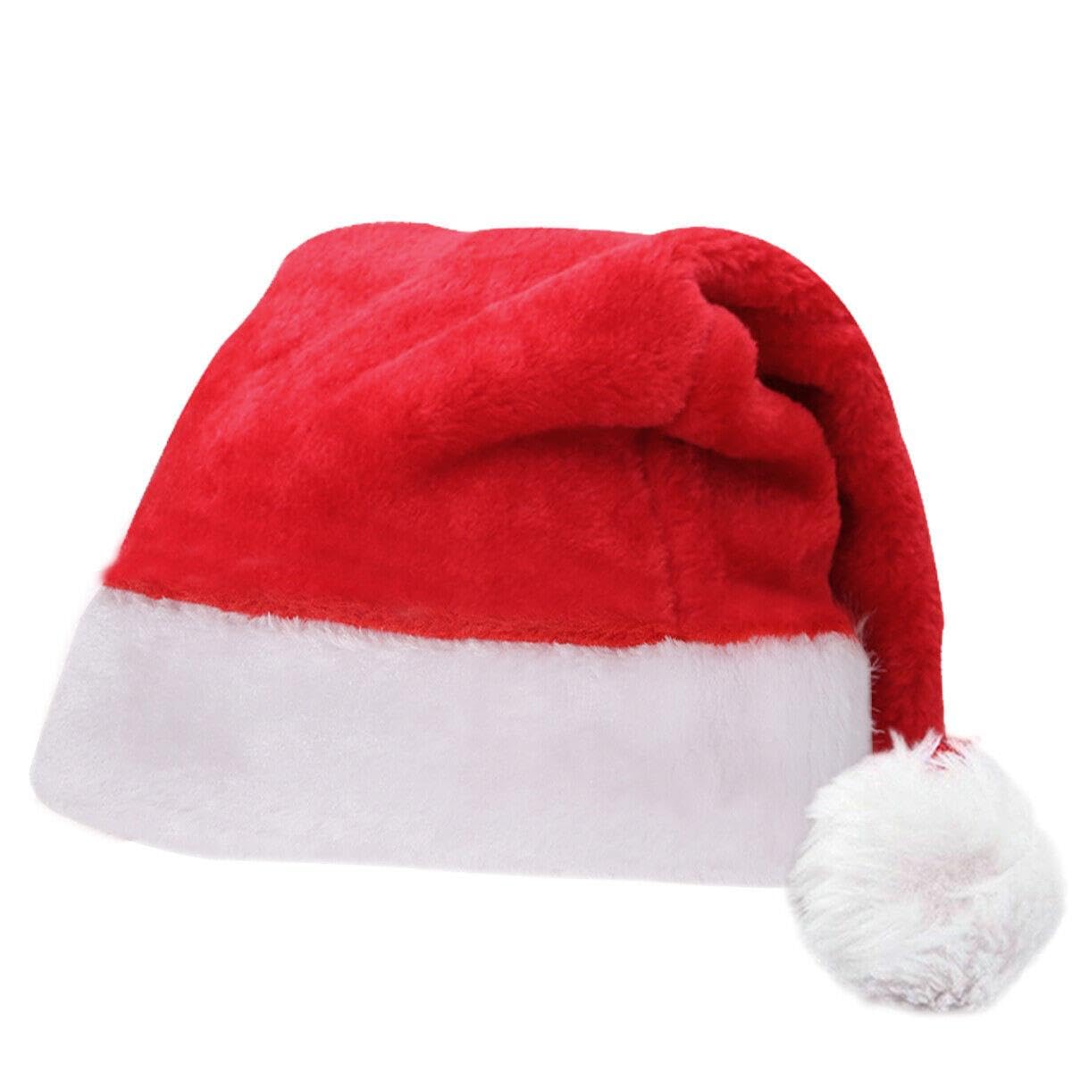 SHATCHI Deluxe Christmas Santa Hat - Red/White, Adult Festive Costume Headwear 2