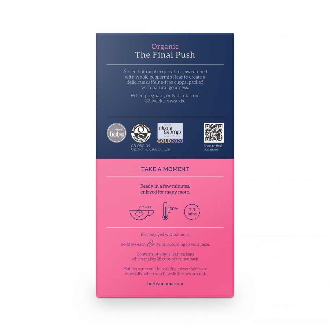 HOTTEA MAMA The Final Push Organic Raspberry and Peppermint Pregnancy Tea