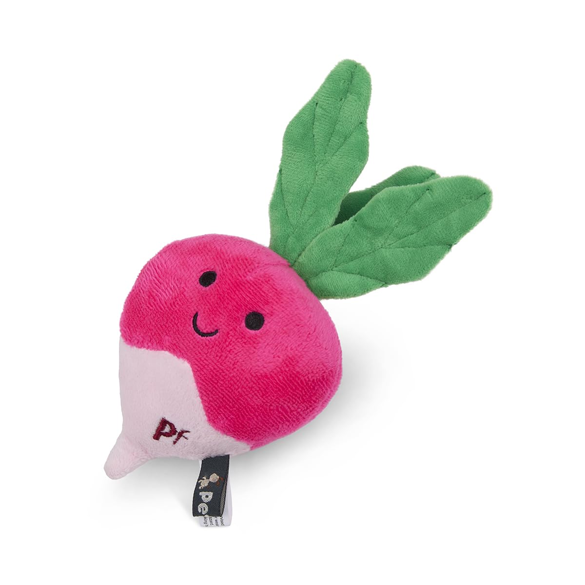 Petface Reuben Radish Plush Dog Toy - Squeaker & Crinkle Leaves | Polyester | Pack of 1 2