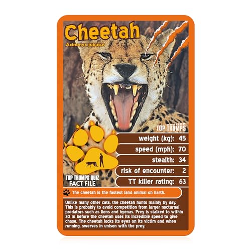 Top Trumps Deadliest Predators Card Game - Educational Wildlife Battle Game with Great White Shark, Komodo Dragon & King Cobra 12