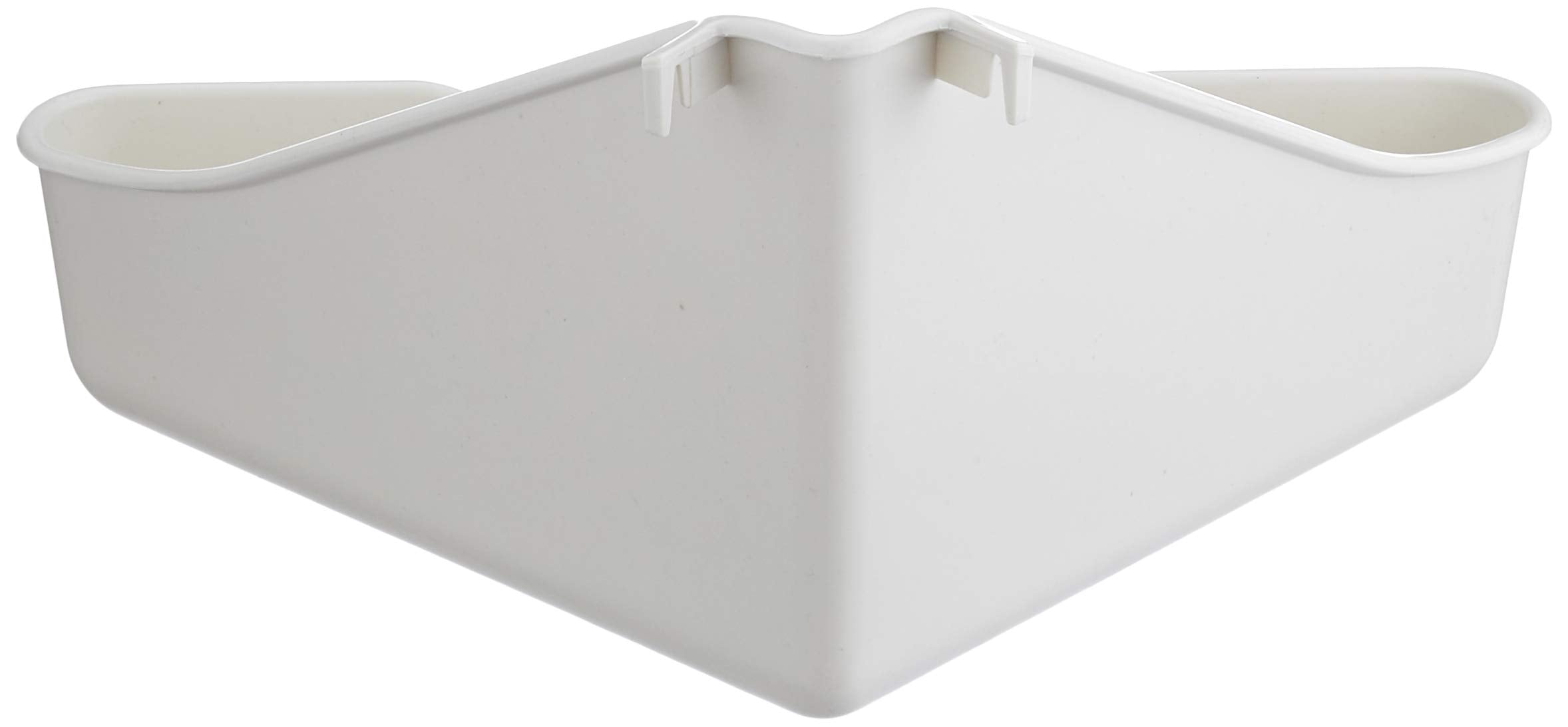 Little Friends Plastic Corner Litter Tray - Easy Clean, Fits Cage Corner | White 3