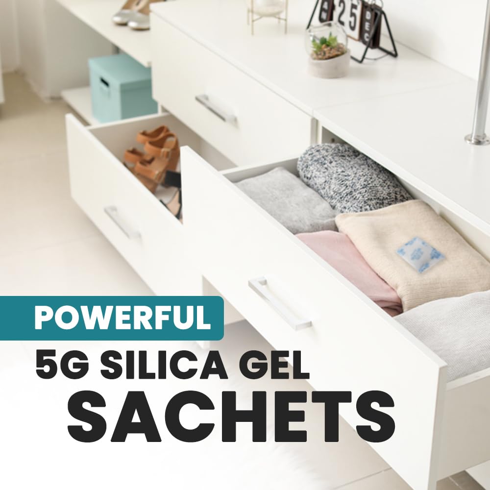1ABOVE - 5g Silica Gel Sachets 60 Pack | Desiccant Bags for Moisture Absorption 3